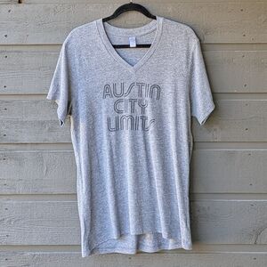 Alternative Austin City Limits Heather Gray V Neck Short Sleeve T-Shirt Large
